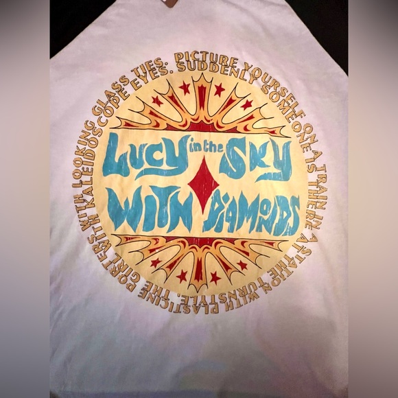 Lucy in the Sky With Diamonds 3/4 sleeve, By Wet Cats, multiple sizes - Picture 7 of 7